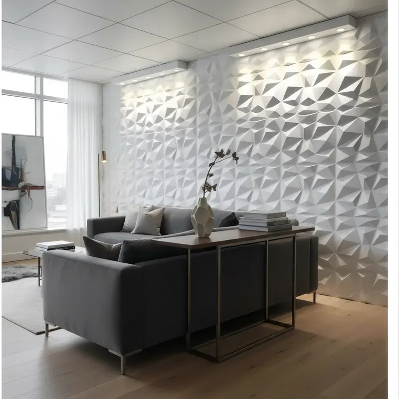 12 Pcs 50x50cm 3D Wallpanel PVC DIY Home Decoration Wallboard For Indoor Wall Living Room TV Decoration Stereo Wall Sticker
