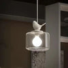 Birds Glass Pendant Lights For Dining Room Kitchen Bedroom Homestay Suspension Hanging Lamp E27 LED Christmas Gift Drop Shipping