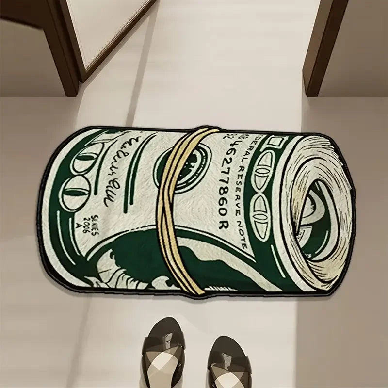 VIKAMA Creative Dollar Rug, Comfortable Non-Slip Indoor Area Mat, Bedside Rug For Bedroom, Bathroom Foot Mat Home Decor