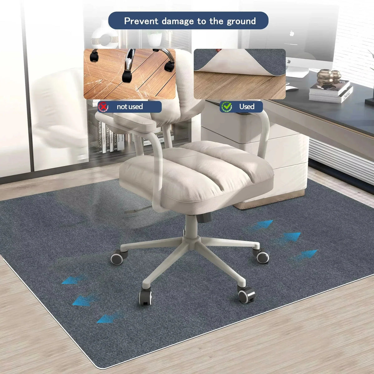 VIKAMA Study Area Carpet, Stain-Resistant And Wear-Resistant, Swivel Chair Mat, Learning Area Carpet, Home Decoration