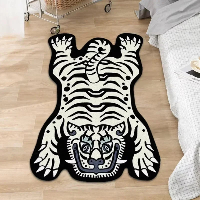VIKAMA Cartoon Tiger Carpet - Durable and Easy to Clean Home Decor Living Room Sofa Coffee Table Rug Bedside Rug for Bedroom