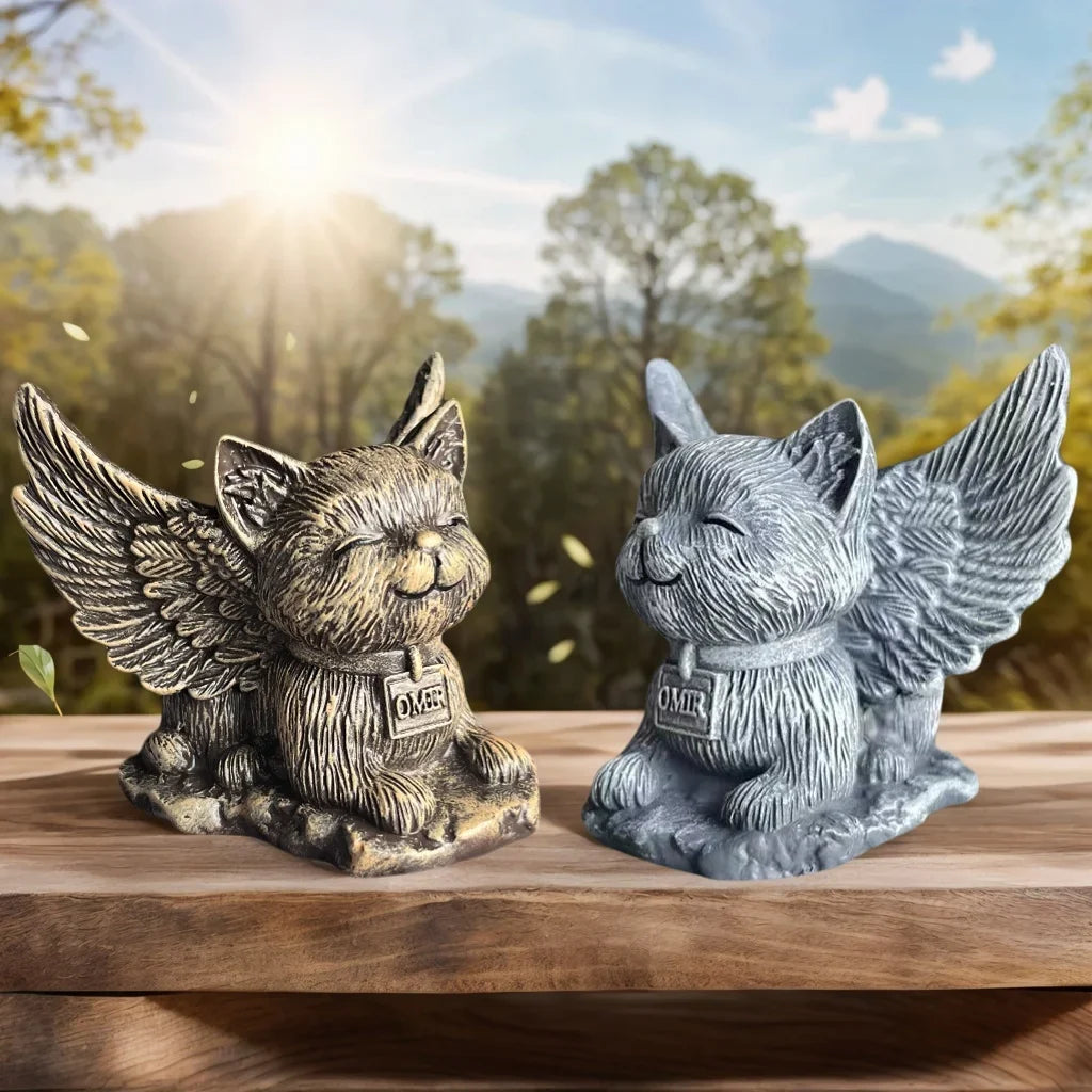 1 Exquisite Fantasy Angel Cat Figurine with Wings, Adding a Dreamy Touch to the Home and Creating a Mysterious Fairy Tale Atmosphere