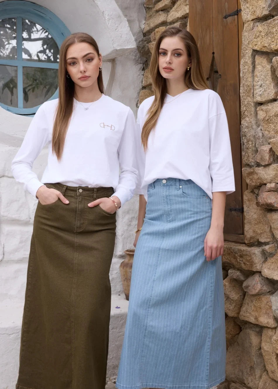 AS  SS26 pinstripe denim skirt fashion woman clothes lady wear