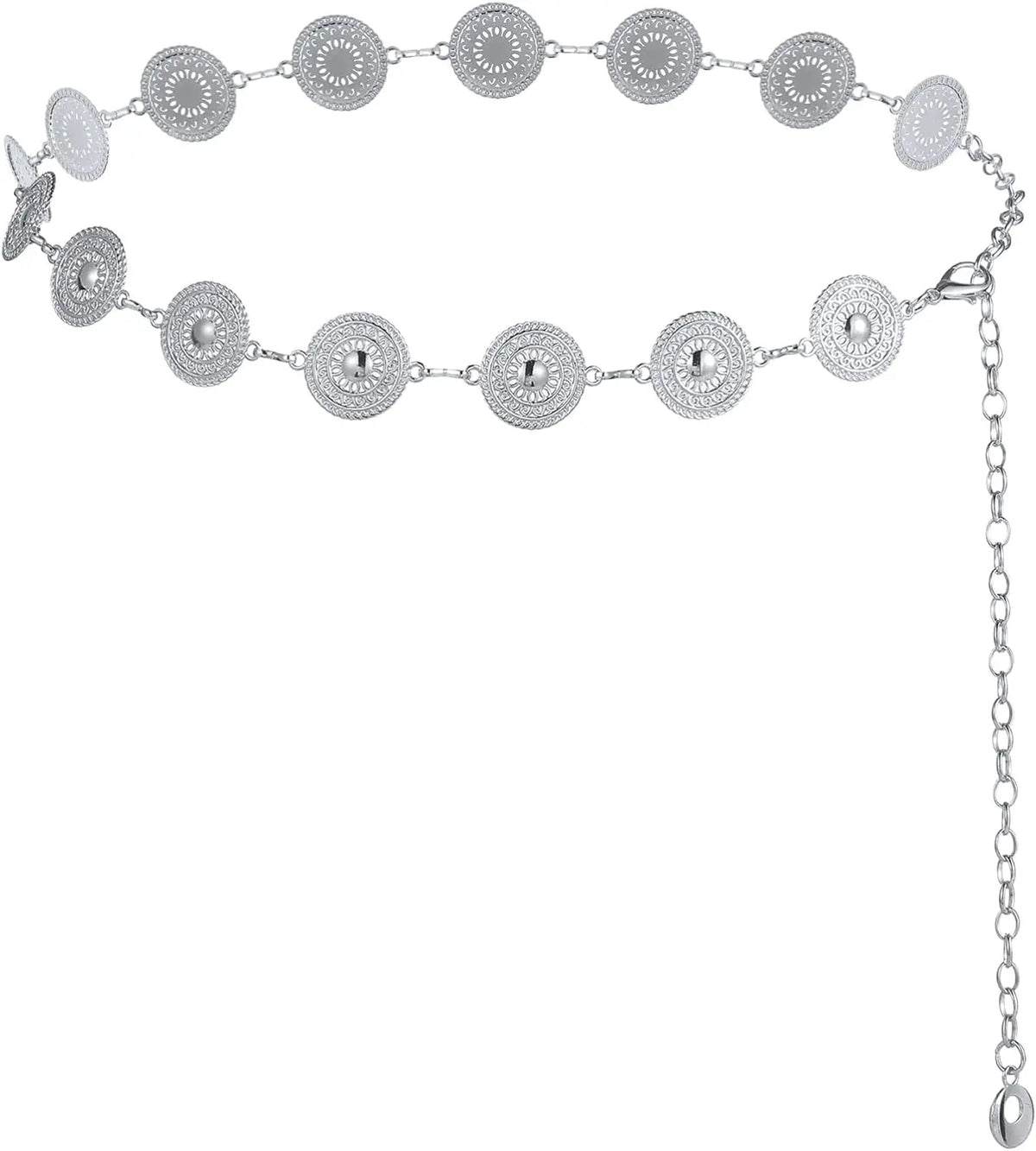 Metal Chain Belt for Women Cowgirl Western Country Chain Belts Adjustable Concho Belt for Sweaters Dresses Jeans