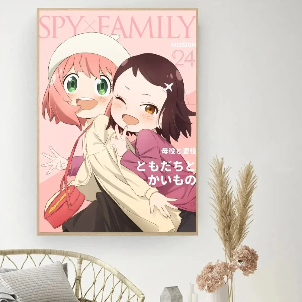 Classic Retro Wall Art, Anime "Spy X Family", HD Canvas Printed Poster, Home Living Room Bedroom Decorative Painting