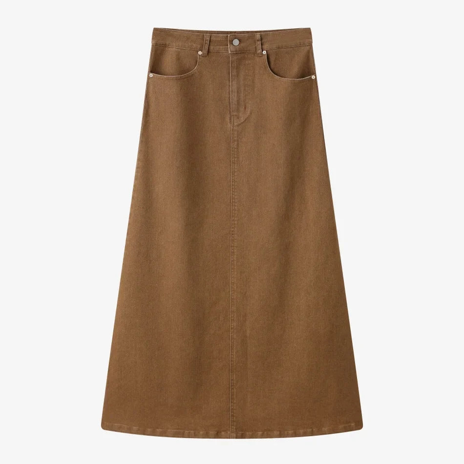 AS SS26  stretch denim skirt fashion lady wear elastic fabric ( waist expands about 2-3cm)