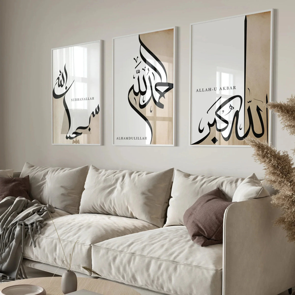 Islamic Poster Set Dhikr Arabic Calligraphy Wall Art Print Canvas Painting Poster Picture For Living Room,Bedroom Home Decor