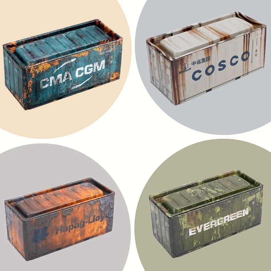 4pcs/set Mini Storage Box  Retro Industrial Style Iron Creative Decoration Collect Item Desktop Mini Container Model Gifts