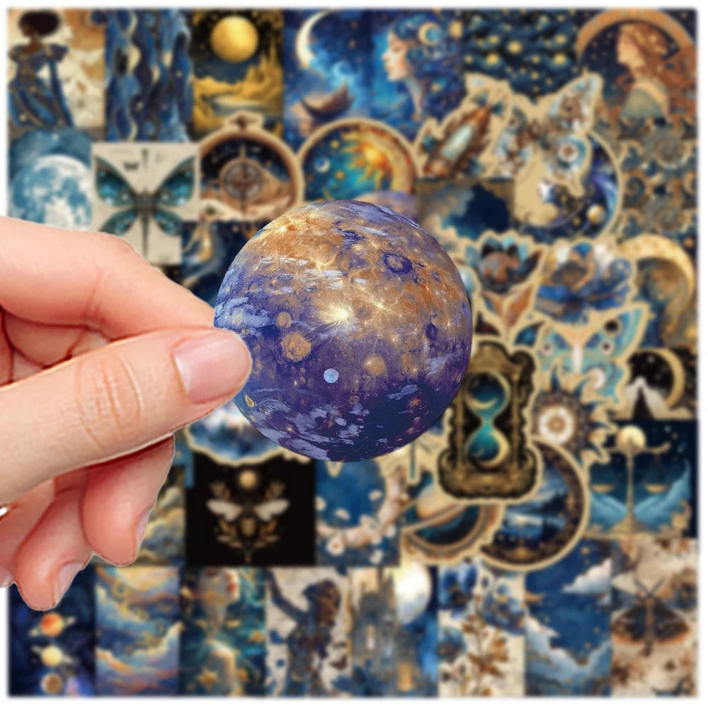 10/30/50pcs Cute Cartoon Astral Moon Graffiti Stickers Aesthetic Decals Kids Toy Water Bottle Laptop Notebook Decoration Sticker