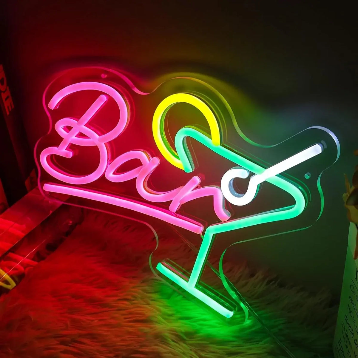 Bar Neon Sign LED Neon Lights Sign USB Powered Wall Decor for Bar Cart Party Club Man Cave Cocktail Bar Gift for Friend