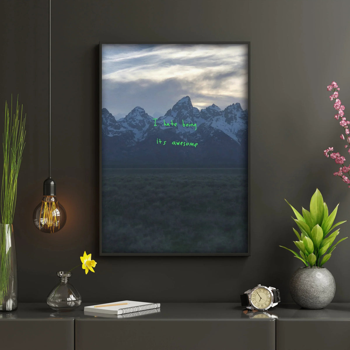 American Pop Rapper Kanye West Poster Hip Hop Singer Music Album Cover For Room Living Home Wall Art Decor Canvas Print Pictures