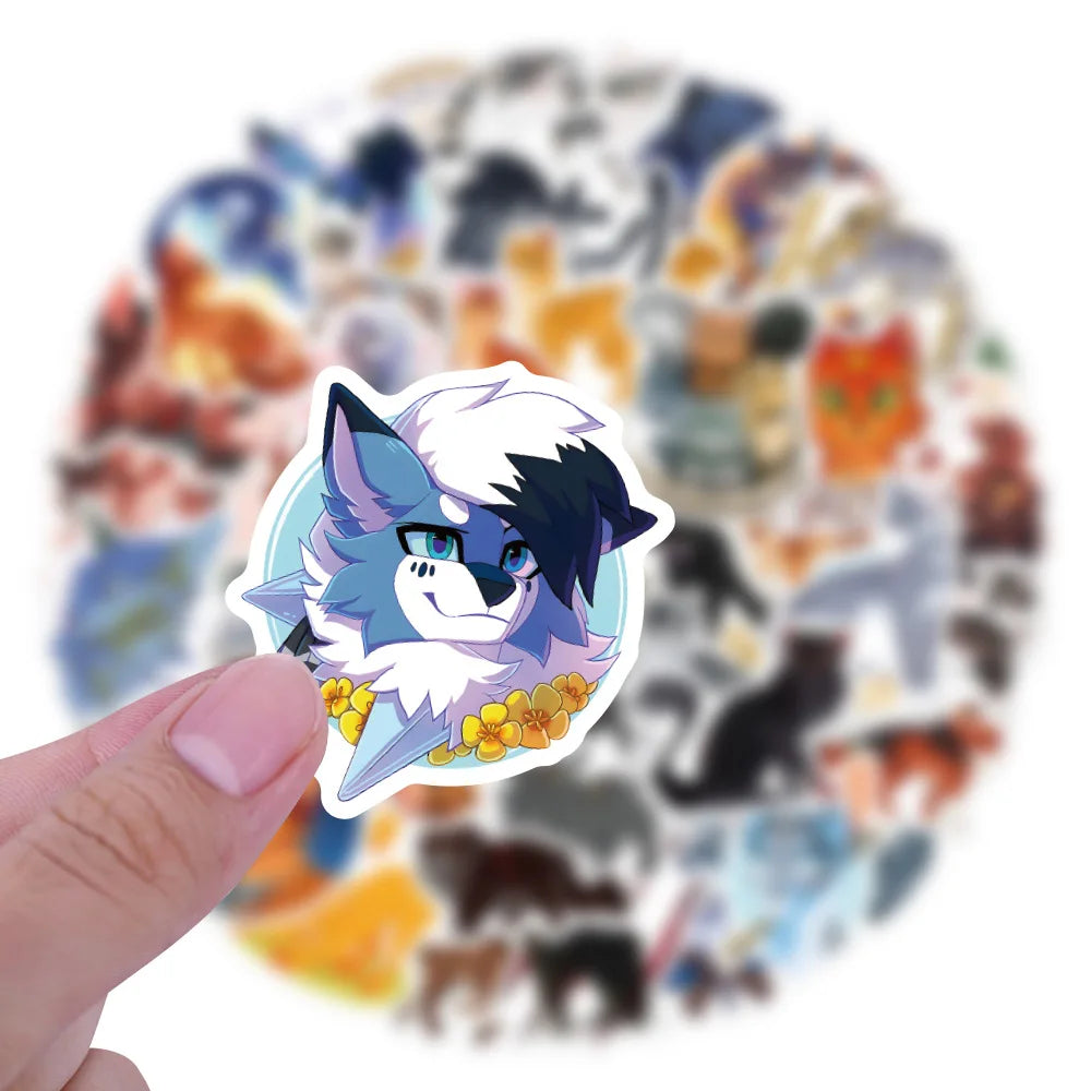 60/120PCS Cat Warriors Cartoon Graffiti Sticker Car Luggage Water Cup Skateboard Stationery Sticker