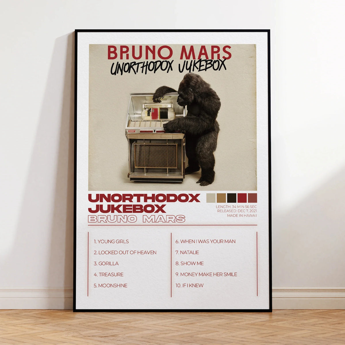 Modern Bruno Mars Albums Art Cover Music Songs Rap Wall Art Canvas Painting Posters For Living Room Home Decor