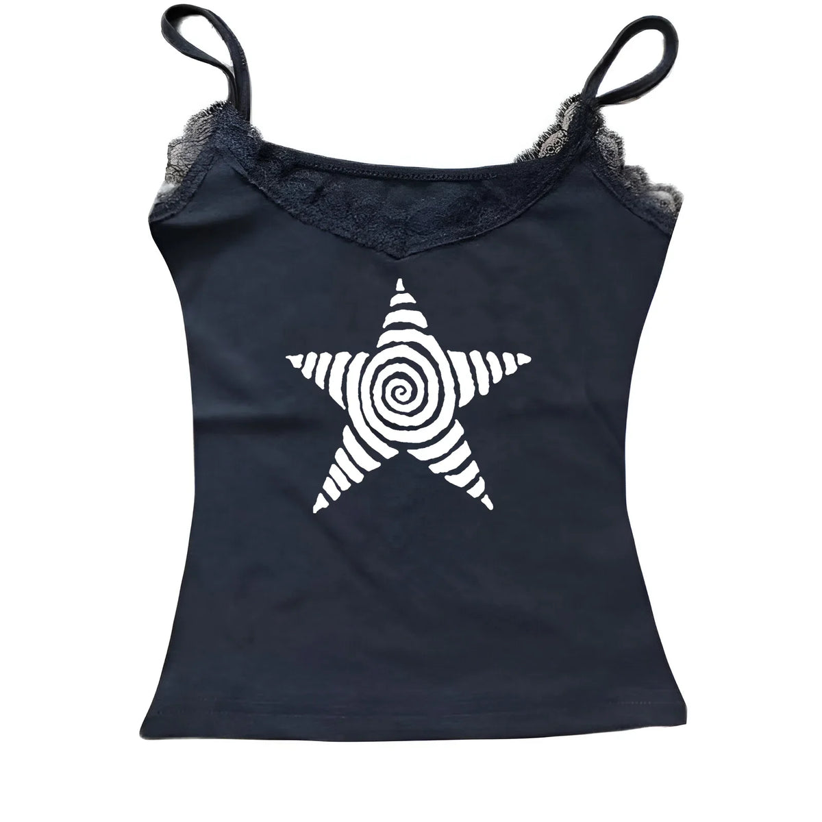 Women's Harajuku 2025 Summer Casual T-Shirt Y2K Retro Streetwear Halter Neck Print Fake Two-Piece Set Fashionable Street Style