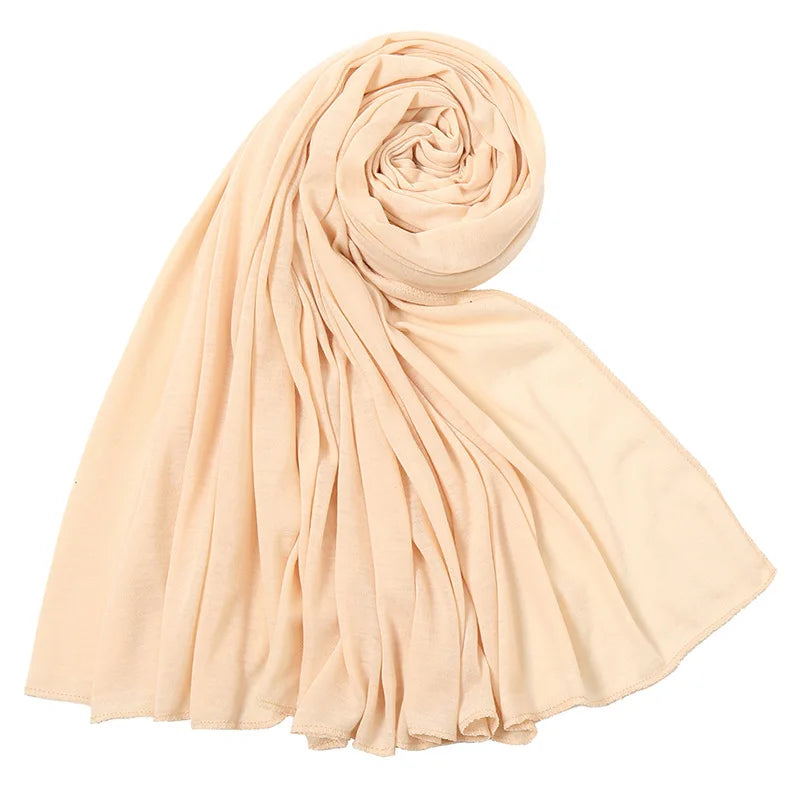 Hot Muslim Fashion Woman Soft Hijabs Scarf Shawl Plain Cotton Jersey Scarves Turban Women Long Shawls Head Wrap Headband Abaya