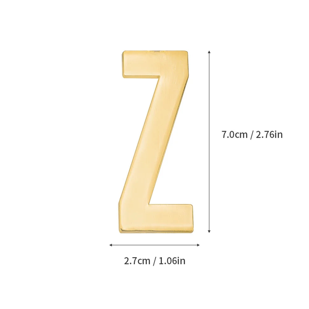 1Pcs Metal Self Adhesive House Number English Alphabet Letters for Apartment Room Door Plate Table Mailbox Number Stickers 7*3cm