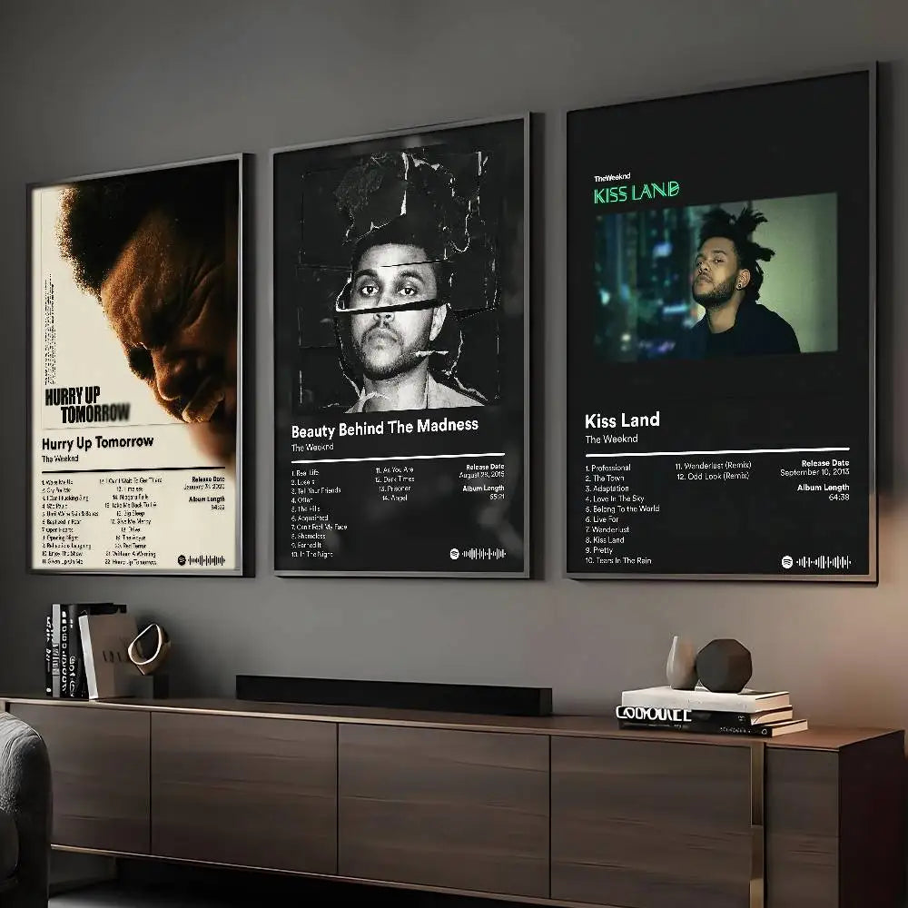 Singer Hurry Up Tomorrow T-The W-WeekndS Poster Sticky Wall Art Printing Waterproof Home Living Bed Room Bar Aesthetic Decor