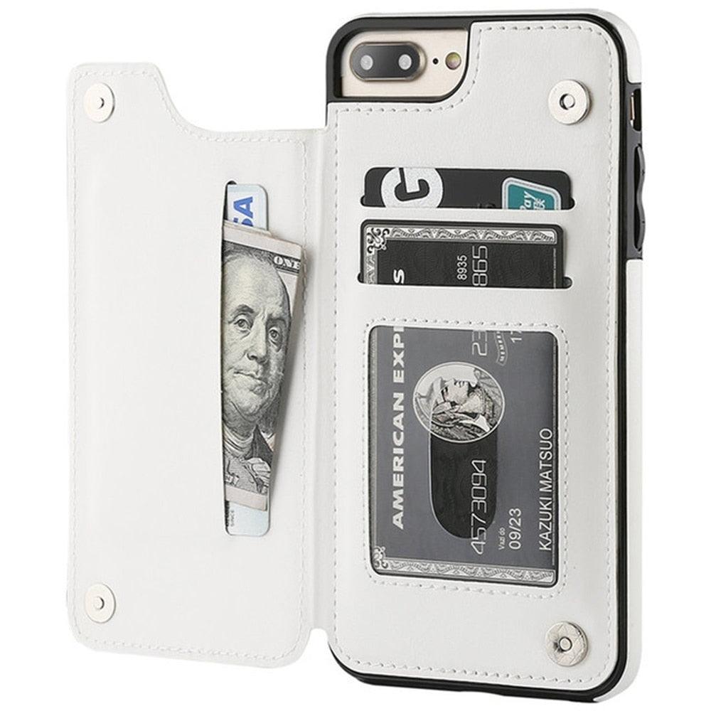 Leather Retro Card Holder Flip Cover for iPhone 11 12 13 14 Pro Max Mini Wallet Case iPhone 11 PU Leather Flip Cover Wallet Case For iPhone