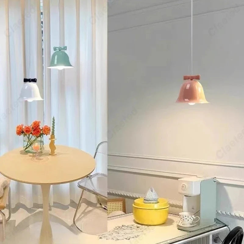European Modern Simple LED Bell Chandelier Living Room Dining Room Bar Bedroom Bedside Decorative Lighting