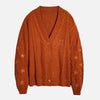 Glittery TS Cardigan Women Orange Chunky Knit Sweater with Star Embroidery Gold Thread Showgirl Cardigan Tay Cardi TLOAS