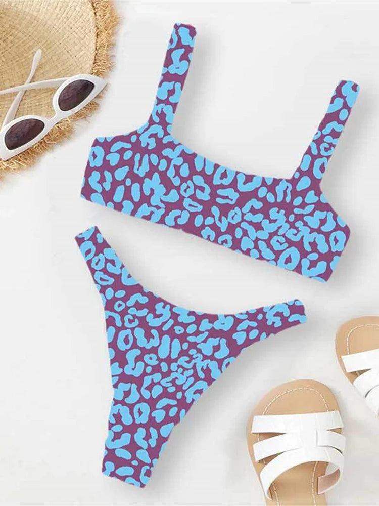 Sexy Micro Bikini 2026 Women Orange Leopard Push Up Padded Thong Swimsuit Female Cut Out Bathing Suit Swimwear Trajes De Baño