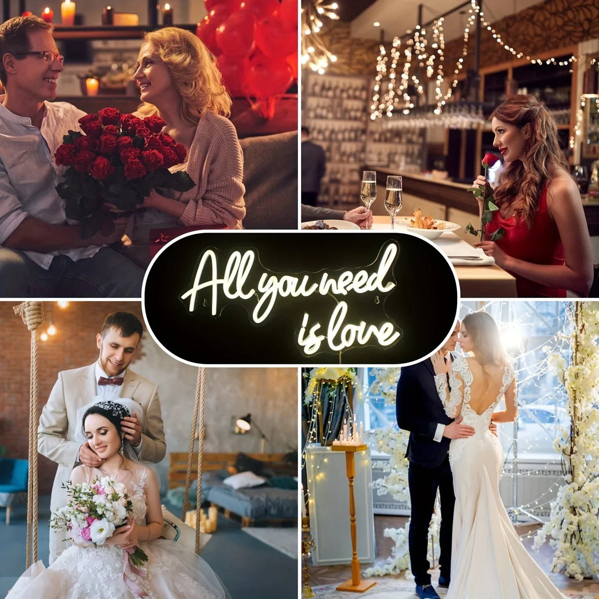 All You Need Is Love Neon Sign LED Neon Light Wall Decor for Bedroom Party Birthday Wedding Party Gift for Friend USB Powered