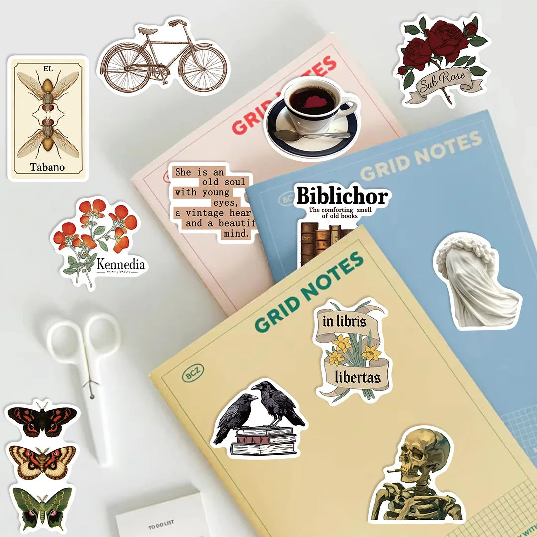 50PCS Cartoon Dark Aesthetics Graffiti Stickers Decorative Guitar Notebook Luggage DIY Waterproof Stickers