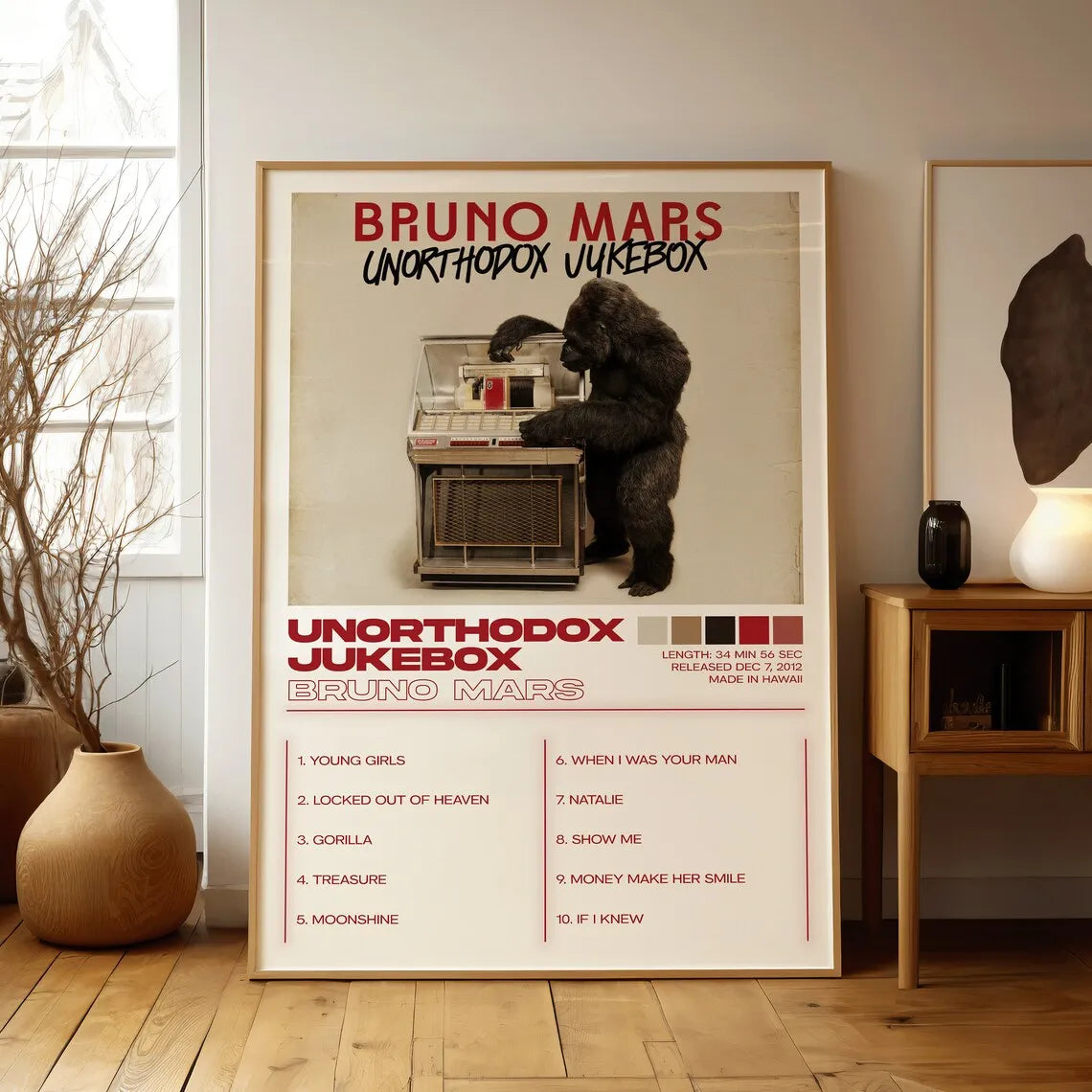 Modern Bruno Mars Albums Art Cover Music Songs Rap Wall Art Canvas Painting Posters For Living Room Home Decor