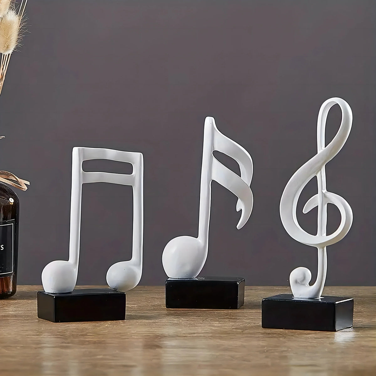 3 Piece Set of Music Note Decorations, Gifts, Music Statues, Modern Statues, Sculptures, Table Centerpieces, Crafts, Golden 。