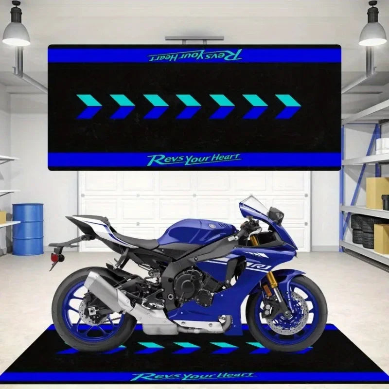 VIKAMA Motorcycle Display Floor Mat, Dirt-Resistant Home Decoration, Corridor And Passageway Carpet, Room Bedside Blanket
