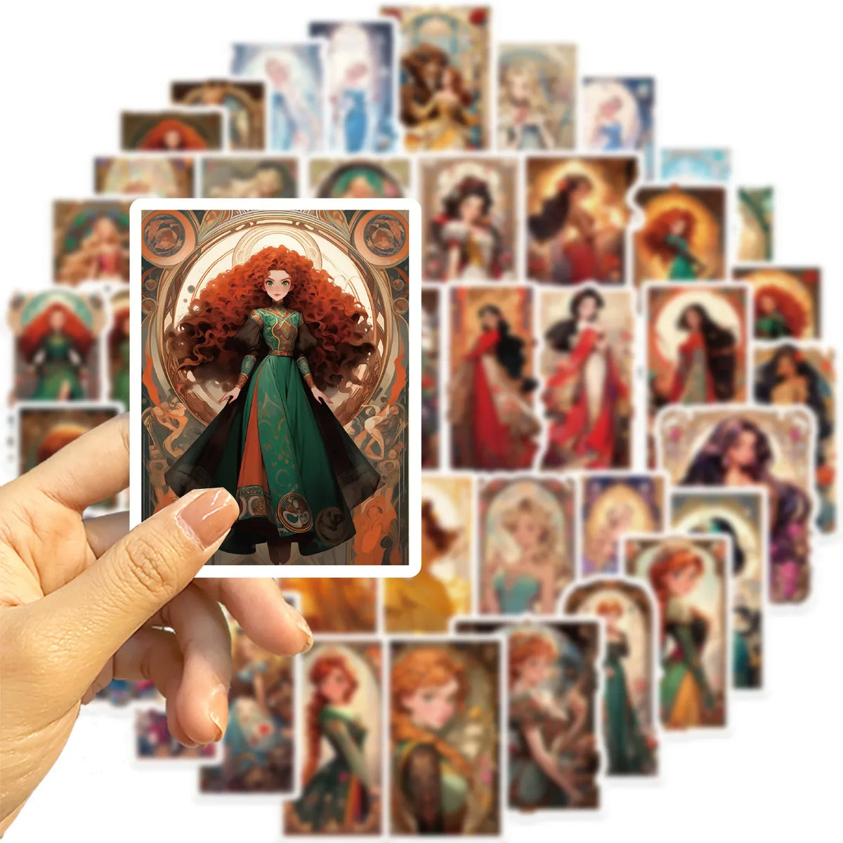 50/100PCS Cartoon Princess Card Graffiti Stickers Personalized Decoration Guitar Notebook Luggage DIY Waterproof Stickers