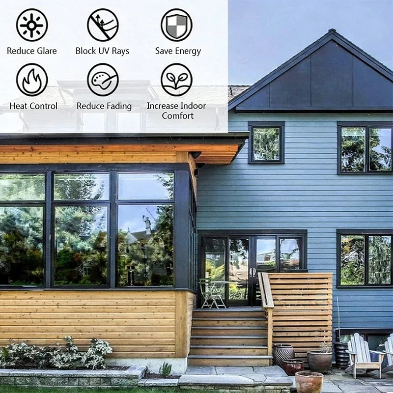 Static Cling Window Film No Glue One Way Privacy Sun Blocking Heat Insulation Tint Window Film for Home Office Building