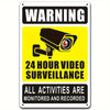 1pc 12x8inch Aluminum 2D flat 24-Hour Outdoor Surveillance Alert Sign - Durable CCTV Security Camera Notice