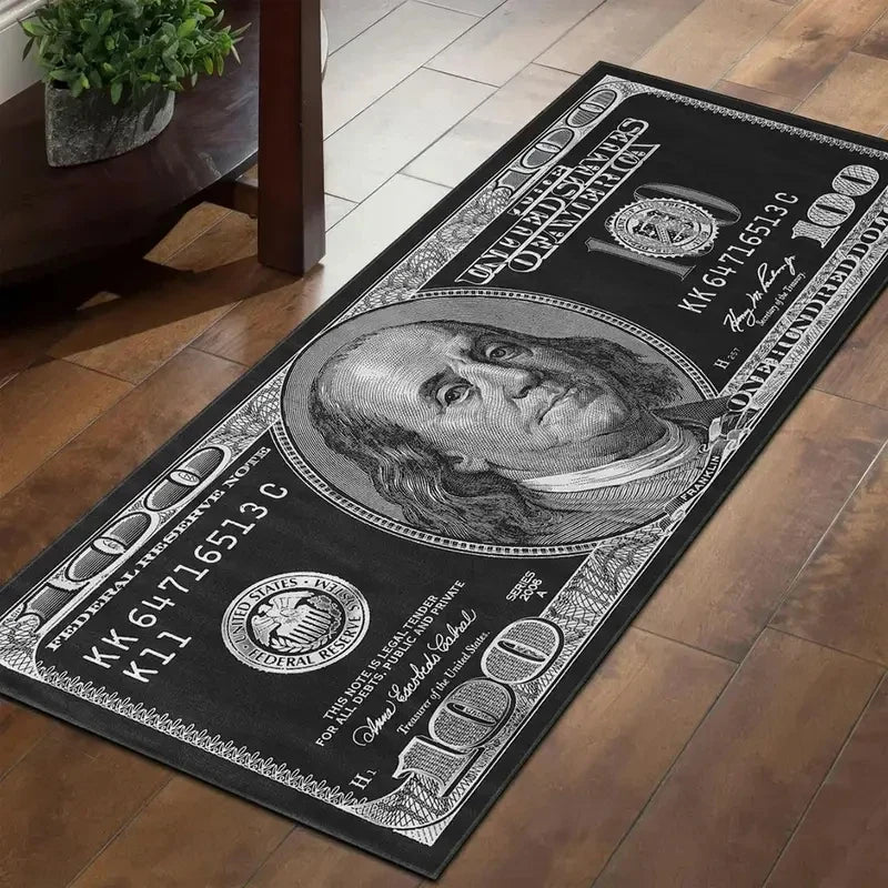 VIKAMA Creative Dollar Striped Rug, Durable and Easy-to-Clean Home Decor, Room and Living Room Decorative Floor Mat