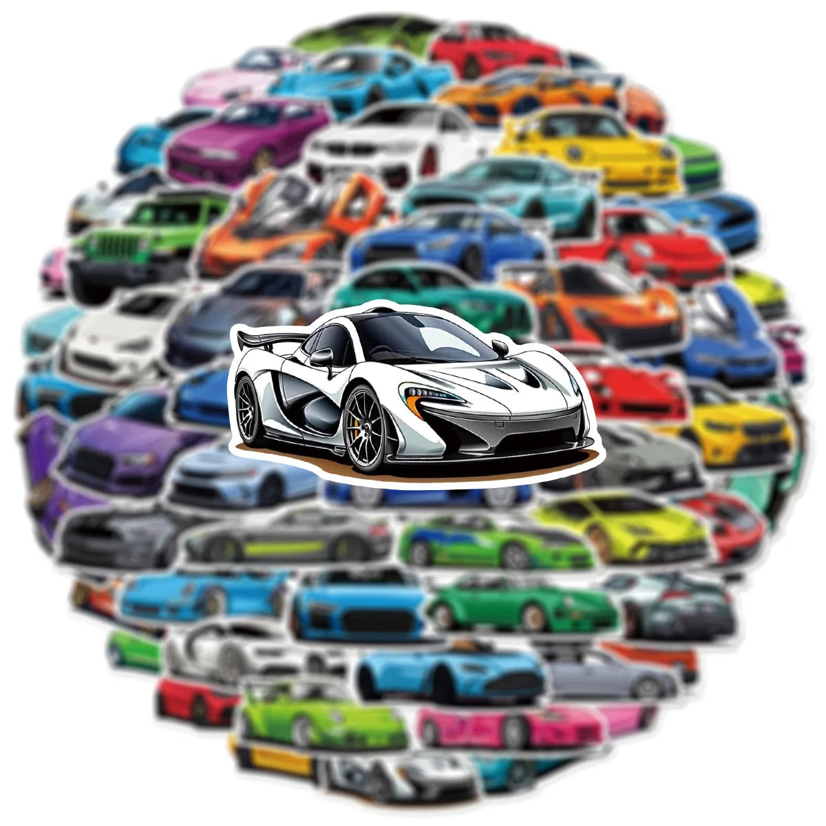 50/100 PCSRacing Car Cartoon Stationery Graffiti Stickers Decorative Water Cups Scooter Luggage Waterproof Stickers