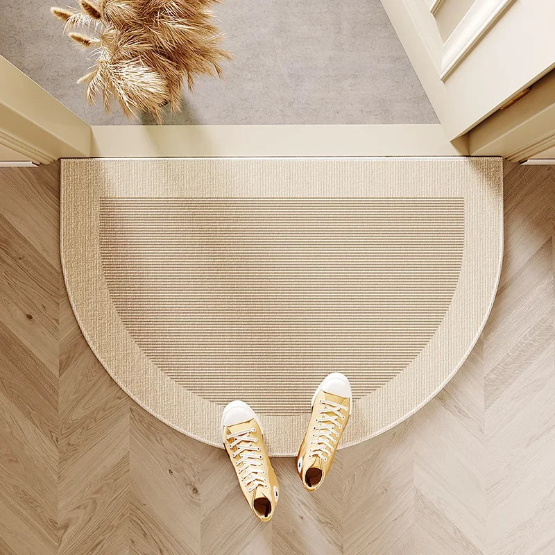 VIKAMA Modern Simple Entry Door Mat Semi-circular Non-slip Dirty Resistant Entryway Foot Mat Kitchen Carpet Home Decoration