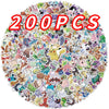 200PCS/Set Kawaii Pikachu Pokemon Stickers for Laptop Phone Suitcase Skateboard Guitar Cute Cartoon Stickers Kid Gift Toys