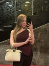 2025 Fashionable Women's Casual T-Shirt Solid Color Single Shoulder Asymmetrical Slim Fit One-Piece Neck Top