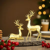 Elegant Resin Reindeer Statue Christmas Ornaments Plated Luxury Living Room Dining Table Decor Family Decor