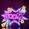 Boom Neon Sign Cool Neon Sign Wall Decor for Bedroom Man Cave Restaurant Bar Party Birthday Gift for Friend USB Powered