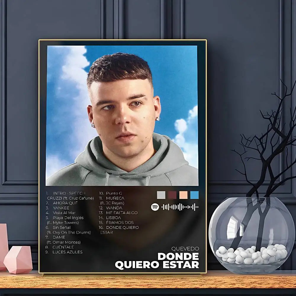 Singer Quevedo Poster HD Art Sticky Wall Waterproof Home Living Room Bar Decoration