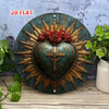 Religious Sacred Heart Round Aluminum Sign - 7.87