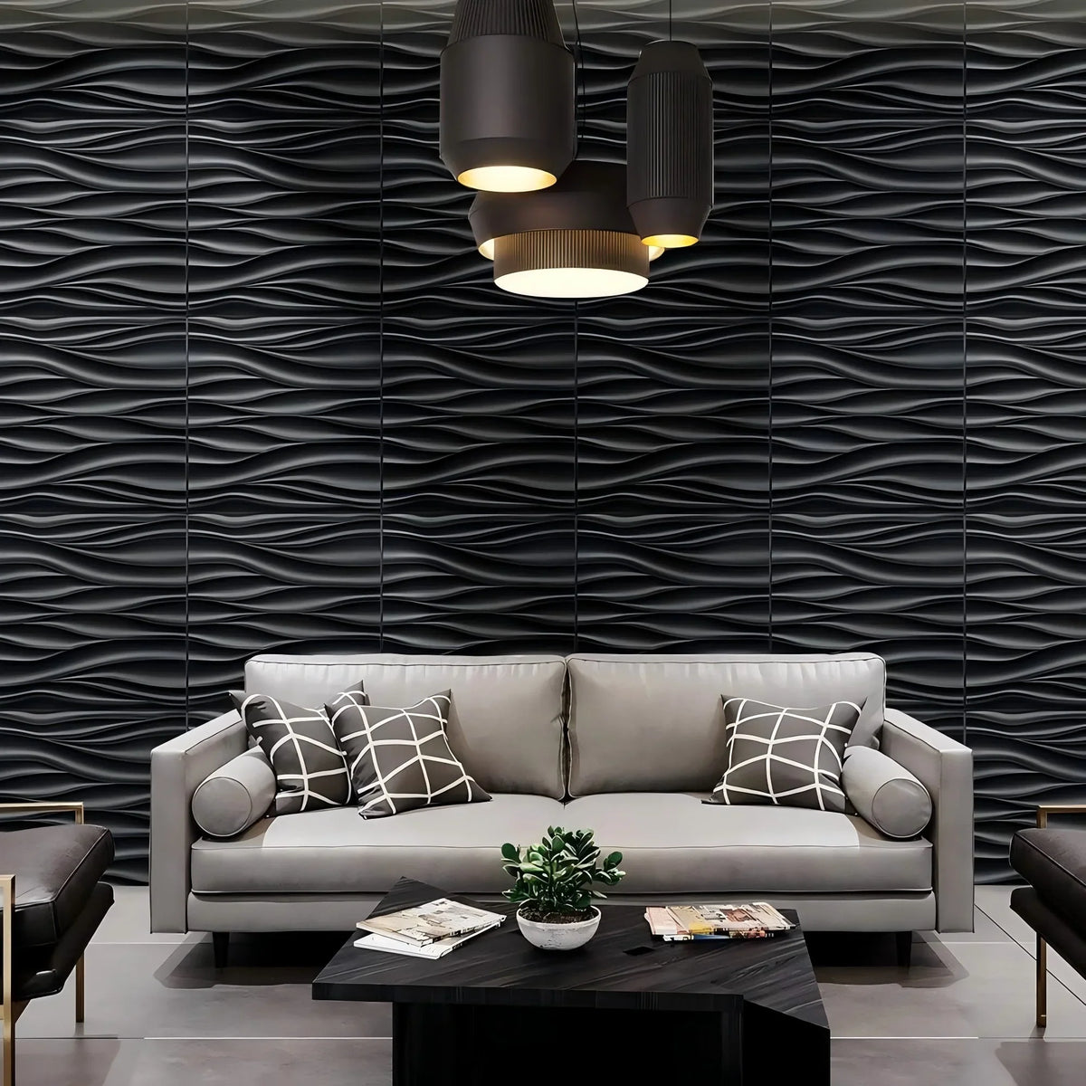 30x30cm Three-dimensional Wave Wall Panels Interior Wall Decor Paintable Wallpaper 3D Wall Decor Covering Panels For Living Room