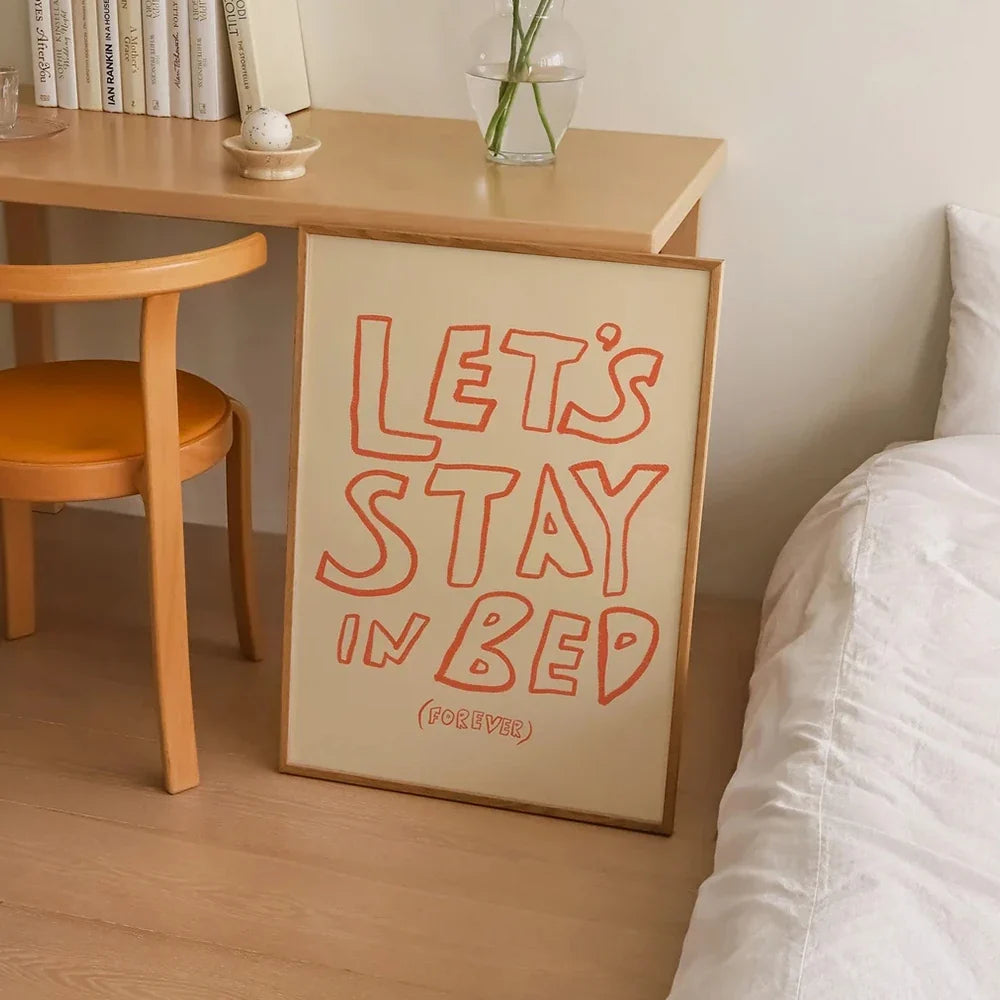 Modern Art Let’s Stay In Bed Wall Decor Trendy Bedroom Poster Living Room Bedroom Home Decor