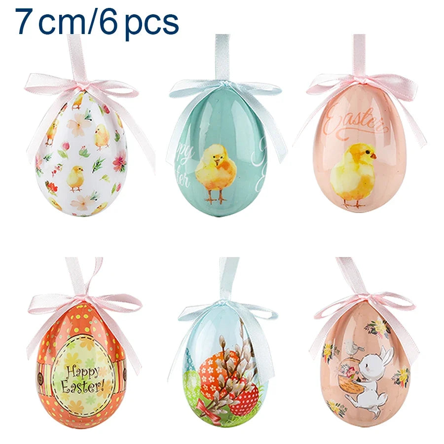 6 Pcs Easter Eggs Bunny Easter Decoration Basket 7 Cm Foam Eggs Home Decor Festoons Hen Party Room Deco Easter Decoration 2024