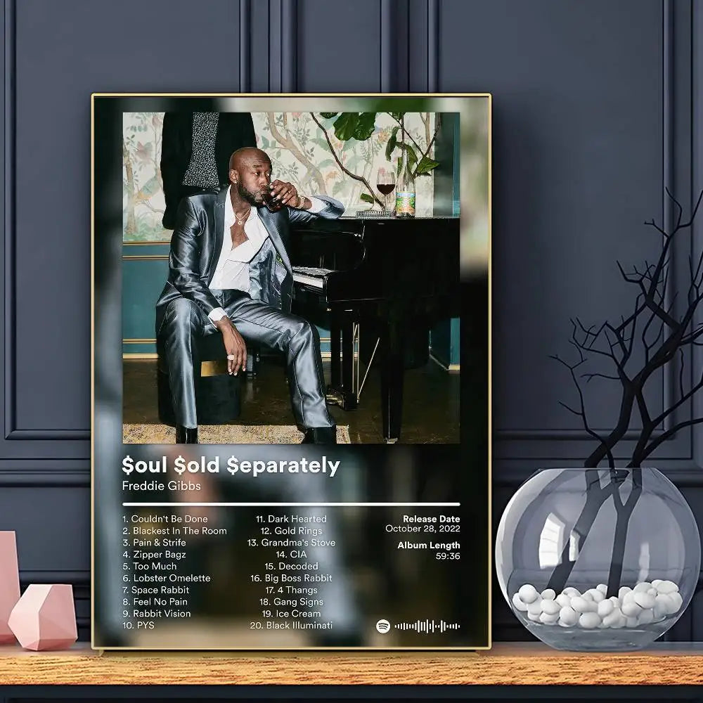 Rapper F-Freddie G-Gibbs Alfredo 2 Poster Sticky Wall Art Printing Waterproof Home Living Bed Room Bar Aesthetic Decor