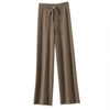 Women's High waisted warm knit wide leg straight leg pants for women, solid color loose wide leg pants