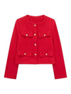 HH Women Vintage Solid Coat Button Long Sleeve O Neck Jacket With Pocket 2024 Spring Elegant Female Casual Outerwear Jakcet