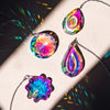 4pcs Clover-Shaped Round Crystal Pendant Crystal  Rainbow Sun Catcher Wedding Decor Home Wedding Party Decoration Ornament