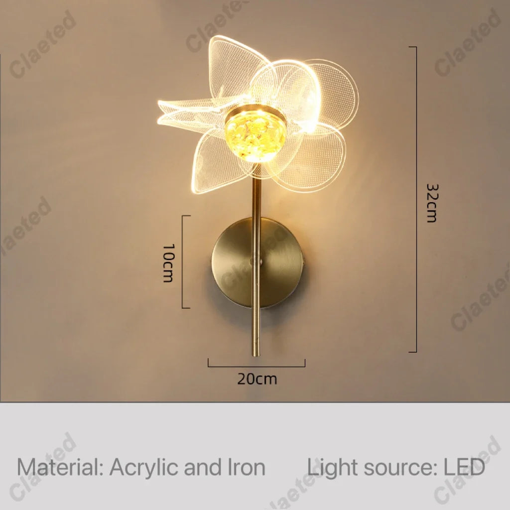 Flower Led Wall Lamps for Living Room Bedroom Bedside Sconce Light Modern Hallway Restaurant Background Decoration Lighting Deco
